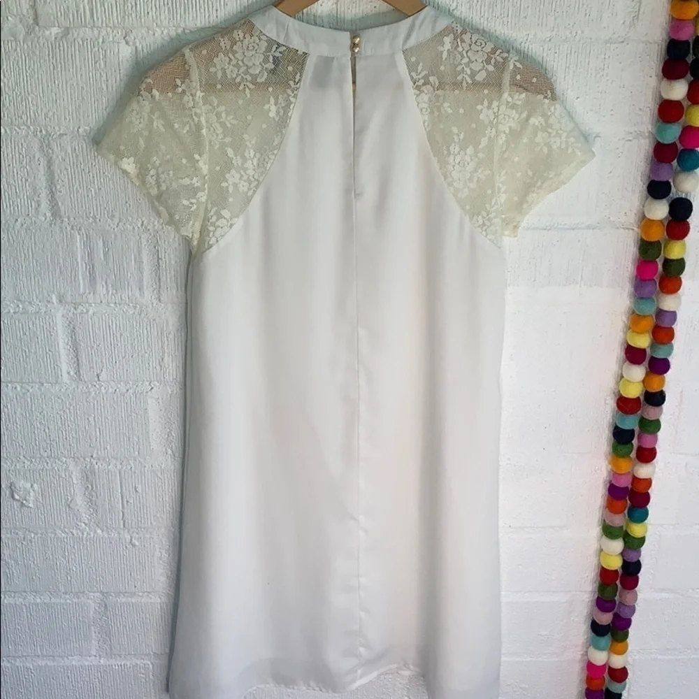 Anthropologie Lovemarks Sheer Shoulder Lace Mini Dress